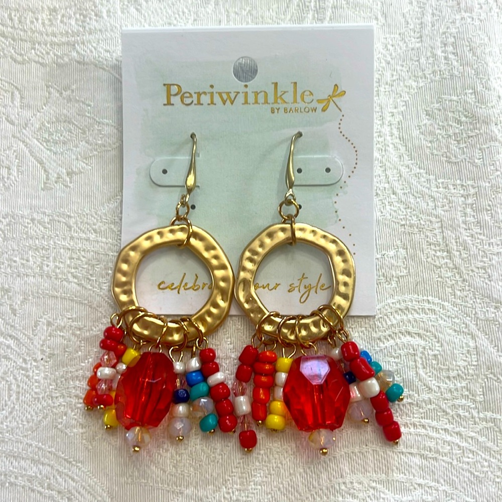 Brand NEW Periwinkle Beaded Earrings Beachy